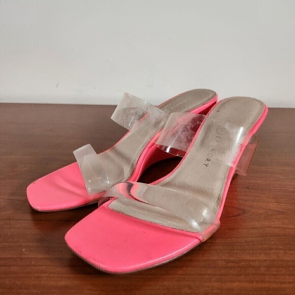 CHINESE LAUNDRY TANN Pink Designer Strappy Wedge Sandals Size 6.5 *FLAWS* - Picture 12 of 16